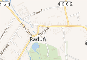 Spojná v obci Raduň - mapa ulice