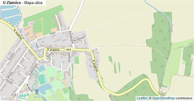 U Zlatnice - mapa ulice