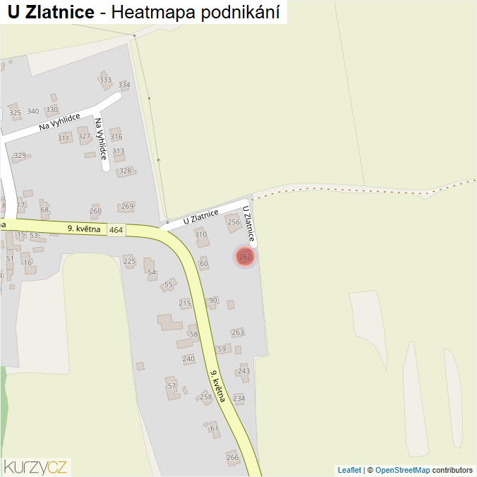 Mapa U Zlatnice - Firmy v ulici.