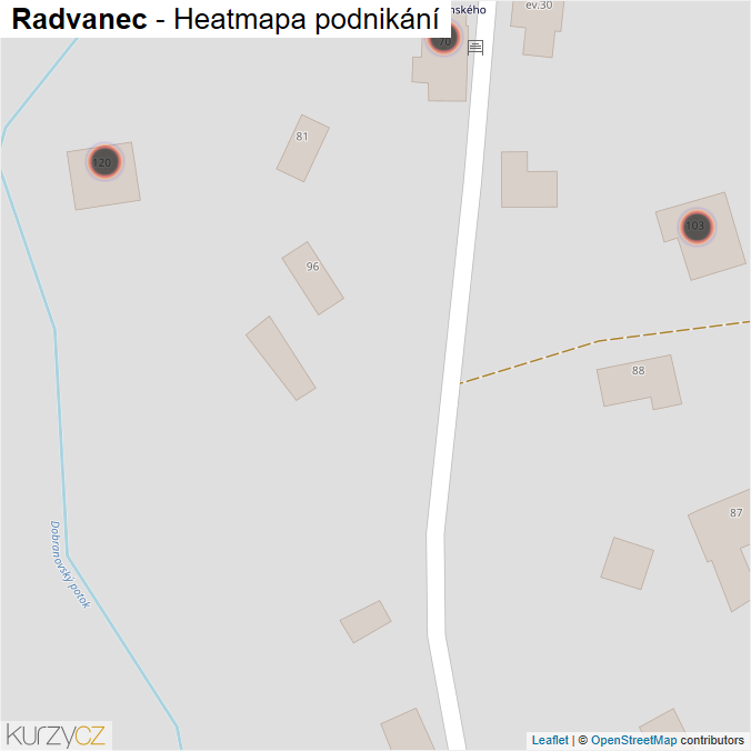 Mapa Radvanec - Firmy v obci.