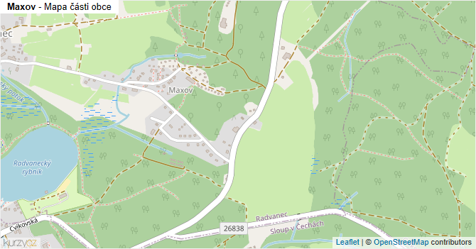 Maxov - mapa části obce