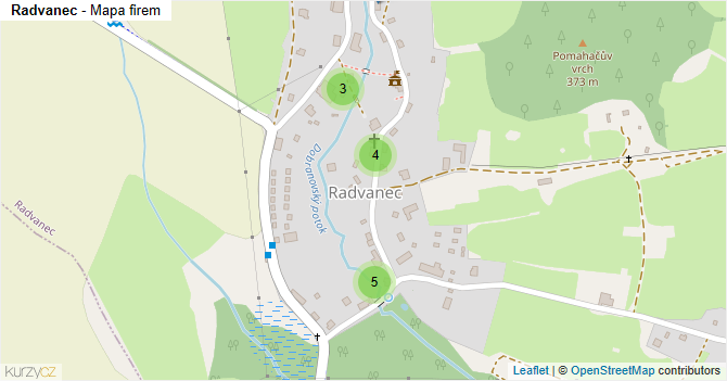 Radvanec - mapa části obce