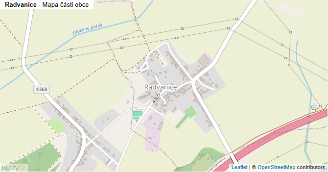 Radvanice - mapa části obce