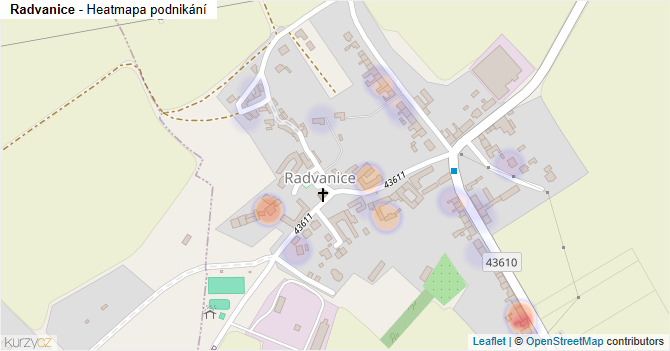 Radvanice - mapa podnikání
