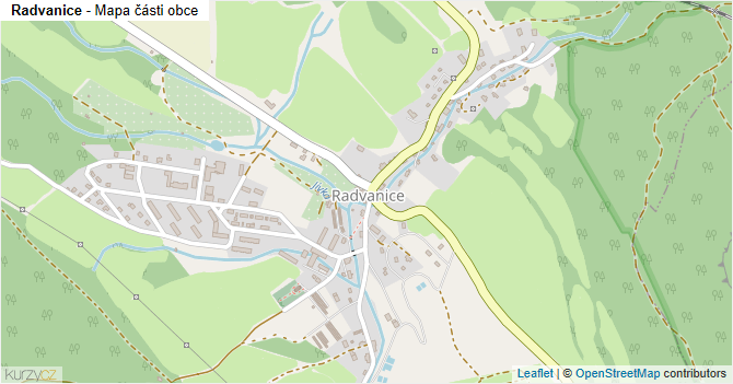Radvanice - mapa části obce