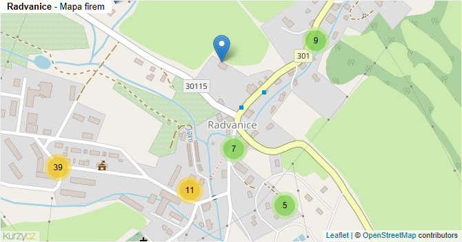 Radvanice - mapa firem