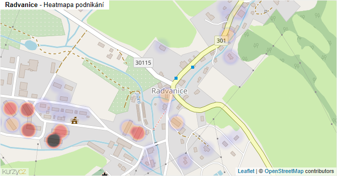 Radvanice - mapa podnikání