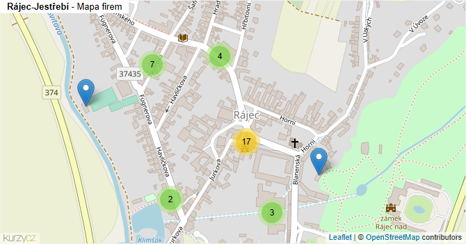 Rájec-Jestřebí - mapa firem