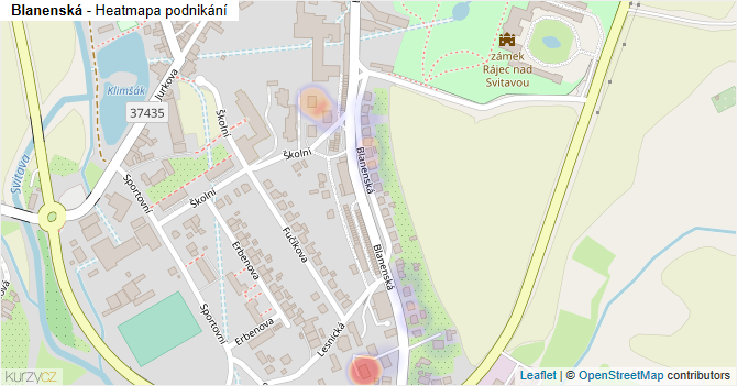 Blanenská - mapa podnikání