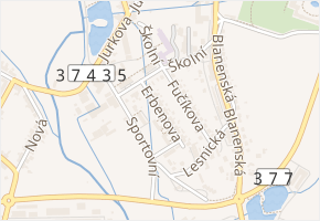 Erbenova v obci Rájec-Jestřebí - mapa ulice