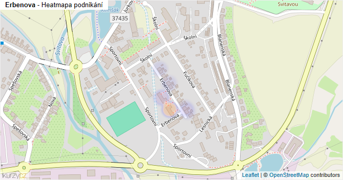 Erbenova - mapa podnikání