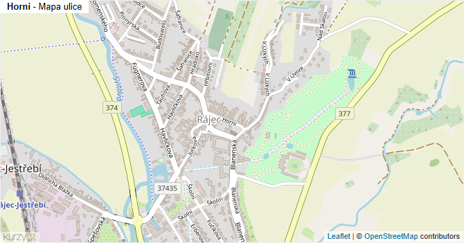 Horní - mapa ulice