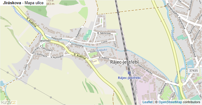 Jiráskova - mapa ulice