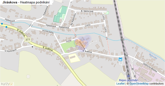 Jiráskova - mapa podnikání