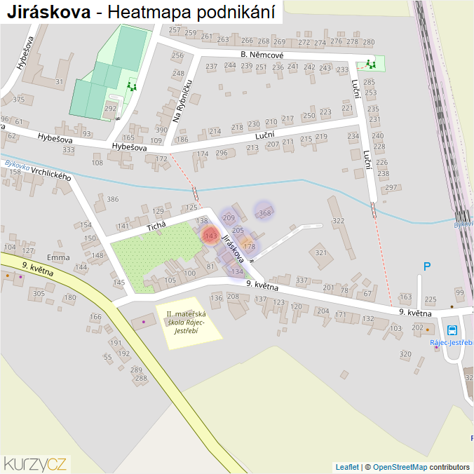 Mapa Jiráskova - Firmy v ulici.
