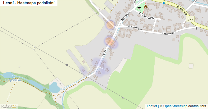 Lesní - mapa podnikání
