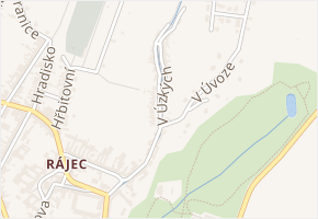 V Úzkých v obci Rájec-Jestřebí - mapa ulice