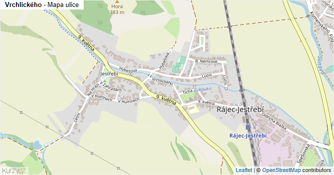 Vrchlického - mapa ulice