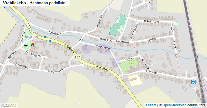 Vrchlického - mapa podnikání