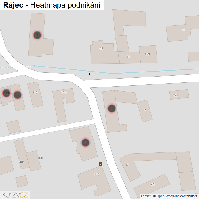 Mapa Rájec - Firmy v obci.