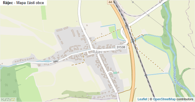 Rájec - mapa části obce