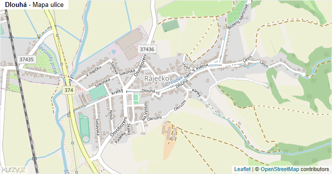 Dlouhá - mapa ulice