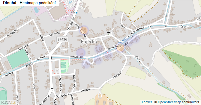 Dlouhá - mapa podnikání
