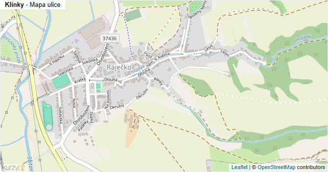 Klínky - mapa ulice