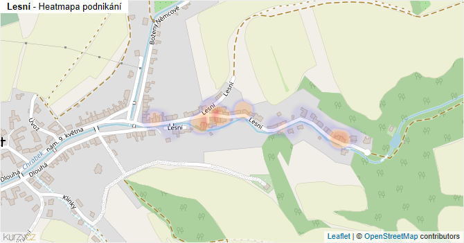 Lesní - mapa podnikání