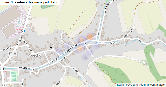 nám. 9. května - mapa podnikání