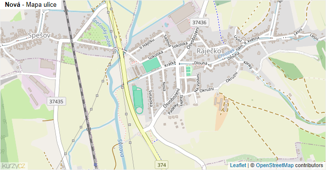 Nová - mapa ulice