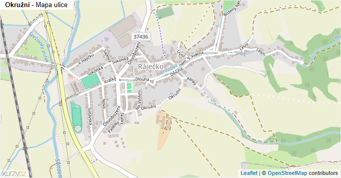 Okružní - mapa ulice