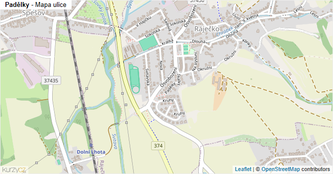 Padělky - mapa ulice
