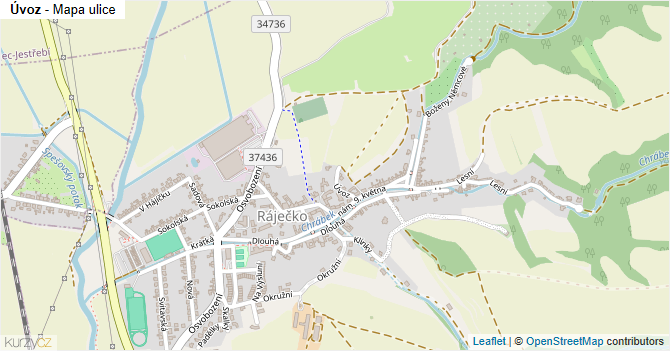 Úvoz - mapa ulice