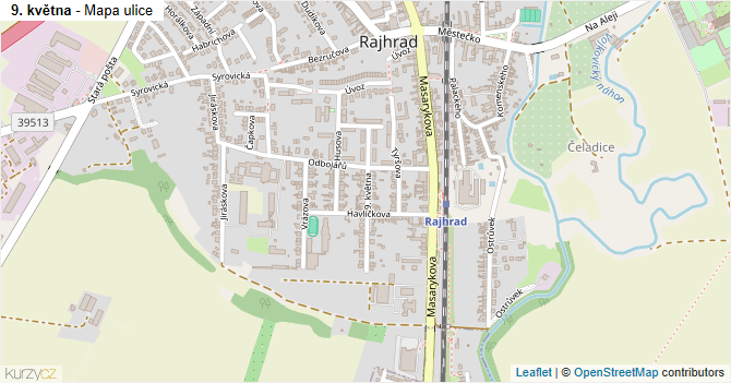 9. května - mapa ulice