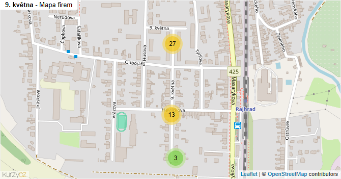 9. května - mapa firem