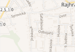 Čapkova v obci Rajhrad - mapa ulice