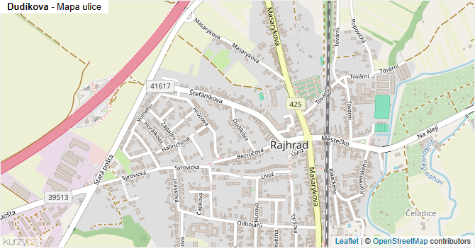Dudíkova - mapa ulice