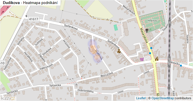 Dudíkova - mapa podnikání