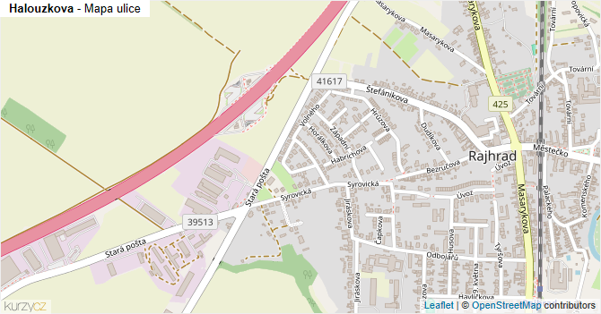 Halouzkova - mapa ulice