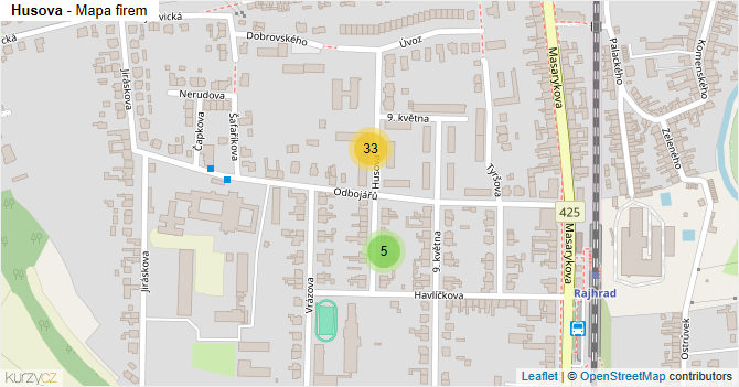 Husova - mapa firem