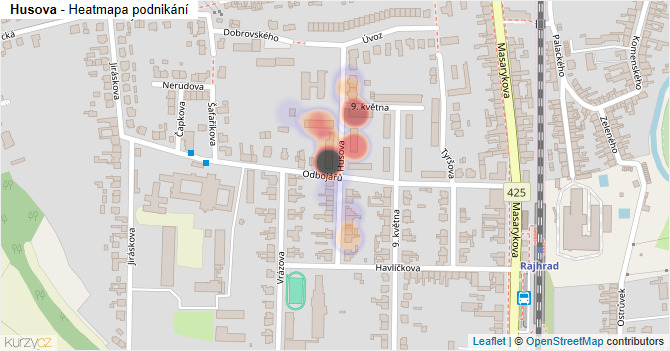 Husova - mapa podnikání
