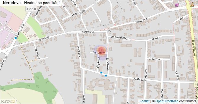 Nerudova - mapa podnikání