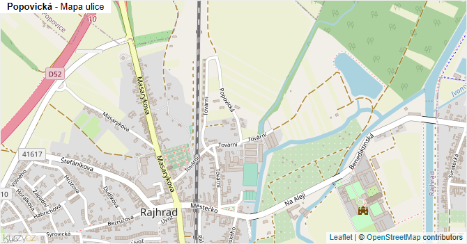 Popovická - mapa ulice