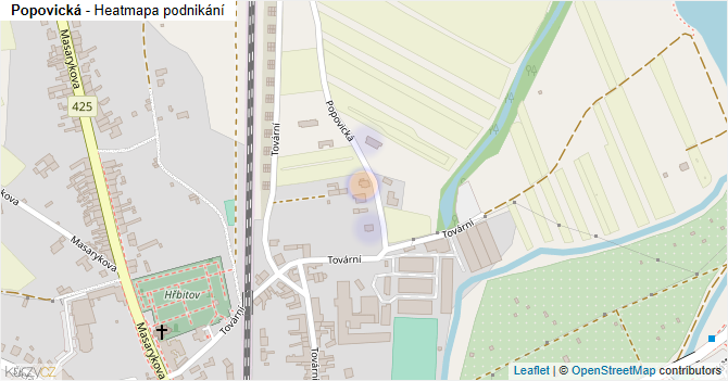 Popovická - mapa podnikání