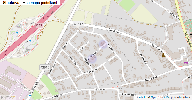 Sloukova - mapa podnikání