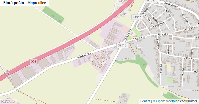 Stará pošta - mapa ulice