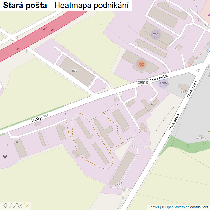 Mapa Stará pošta - Firmy v ulici.