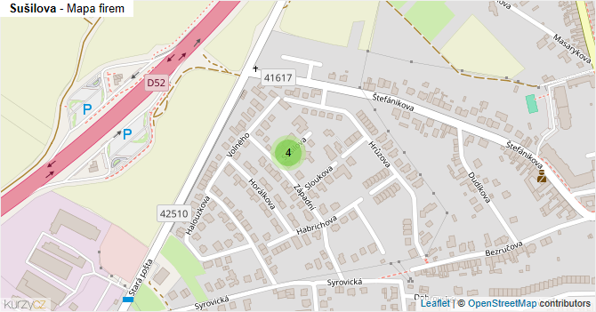 Sušilova - mapa firem