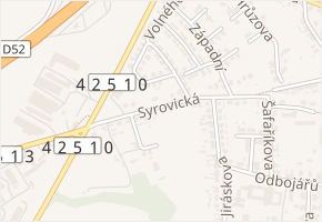 Syrovická v obci Rajhrad - mapa ulice